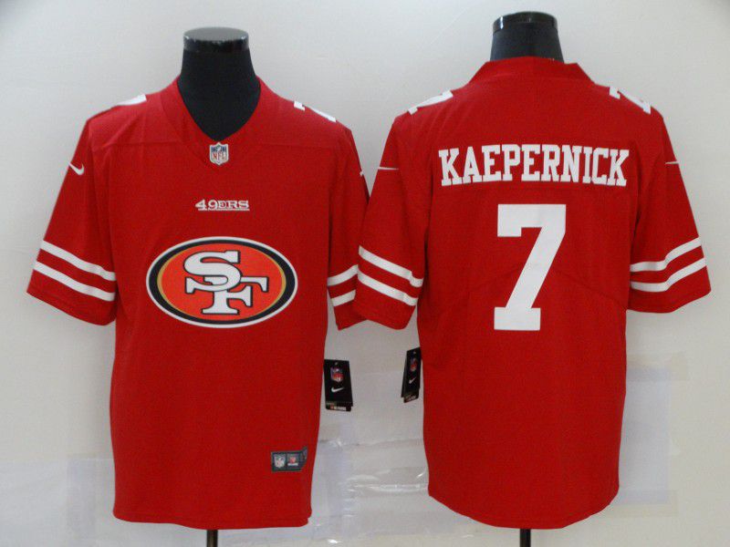 Men San Francisco 49ers #7 Kaepernick Red Nike Team logo fashion NFL Jersey